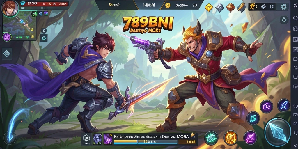 Tampilan seru gameplay MOBA di 789BNI.
