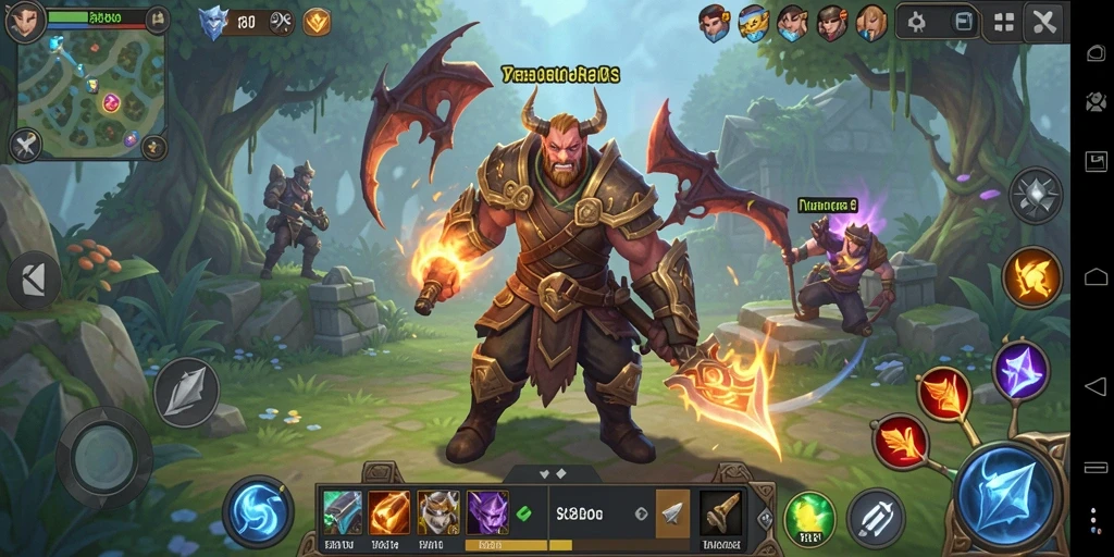 Screenshot menunjukkan pertempuran epik dalam petualangan ARPG.