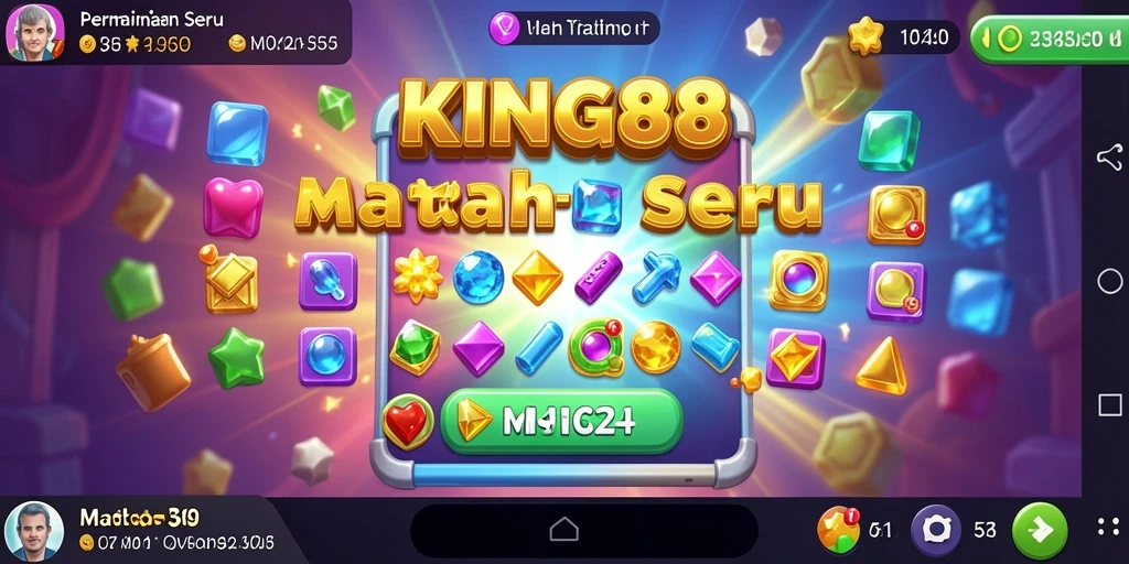Tampilan seru dari gameplay Match-3 KING88 yang memikat.