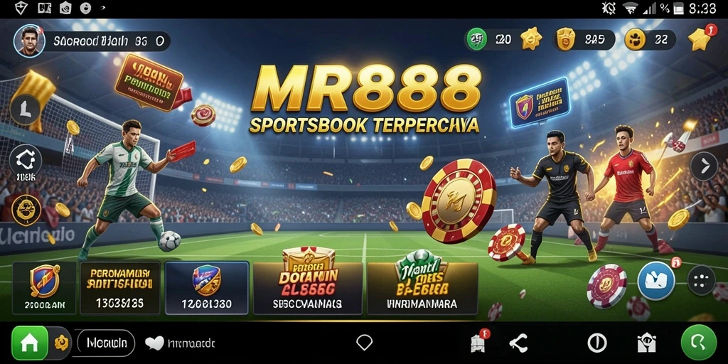 Tampilan utama MR888 dengan berbagai pilihan taruhan olahraga.