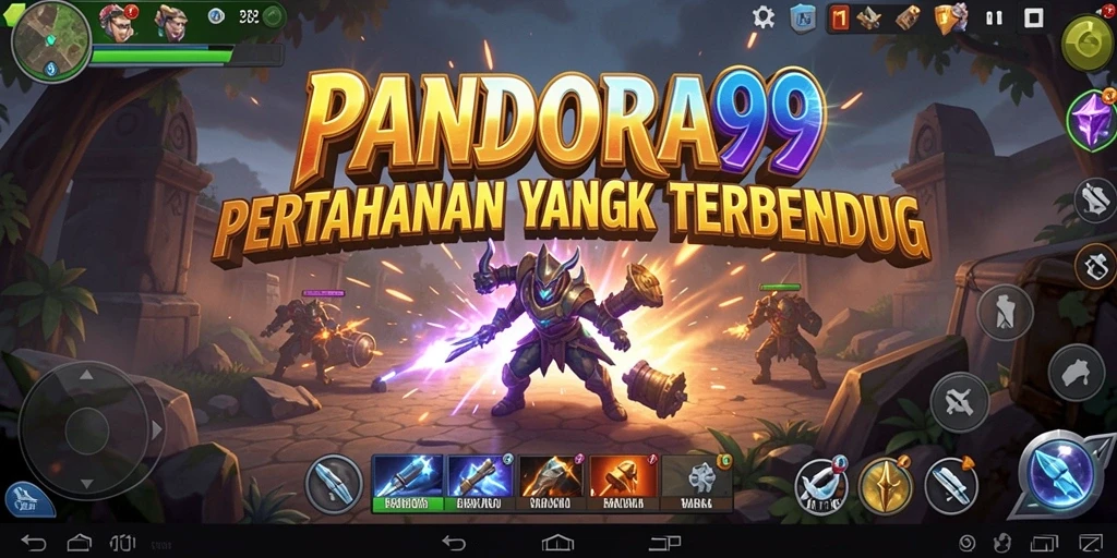 Tampilan gameplay PANDORA99 yang menegangkan dalam Tower Defense.