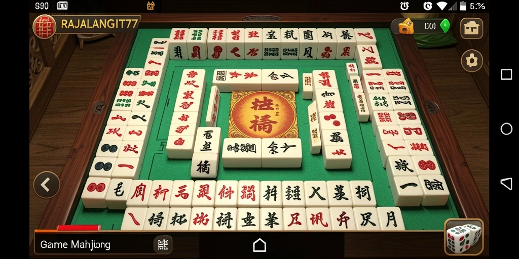 Tampilan seru gameplay RAJALANGIT77 yang menampilkan strategi Mahjong.