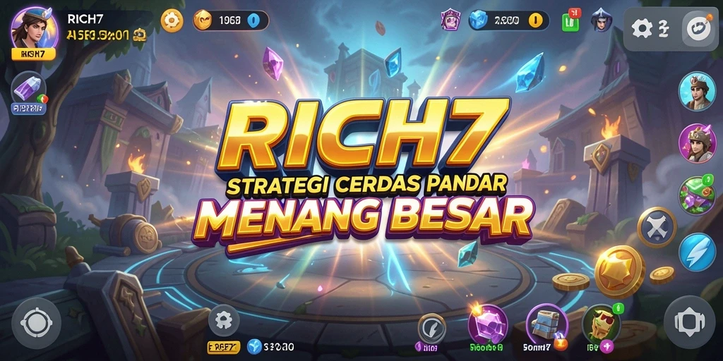 Gameplay RICH7 menampilkan pertempuran strategi yang mendebarkan dan mendalam.