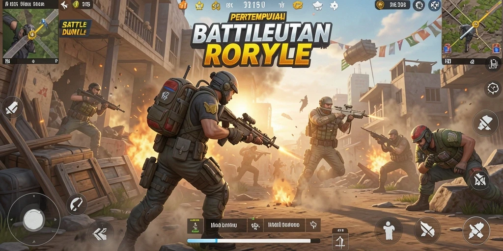 Gameplay intens RK55 dalam aksi Battle Royale.