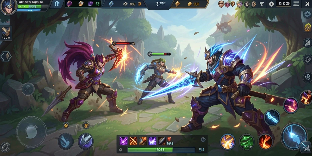 Screenshot menampilkan aksi seru di permainan MOBA RP55.