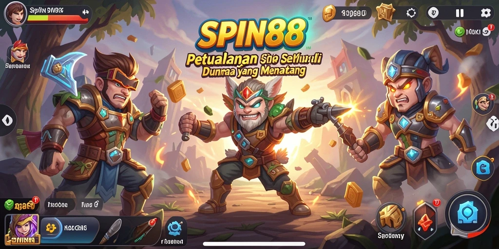 Tampilan gameplay petualangan seru di SPIN88 dengan grafis menakjubkan.