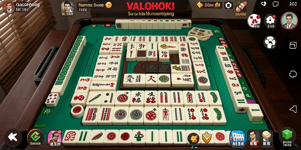 Tampilan gameplay seru VALOHOKI saat menyusun ubin Mahjong.